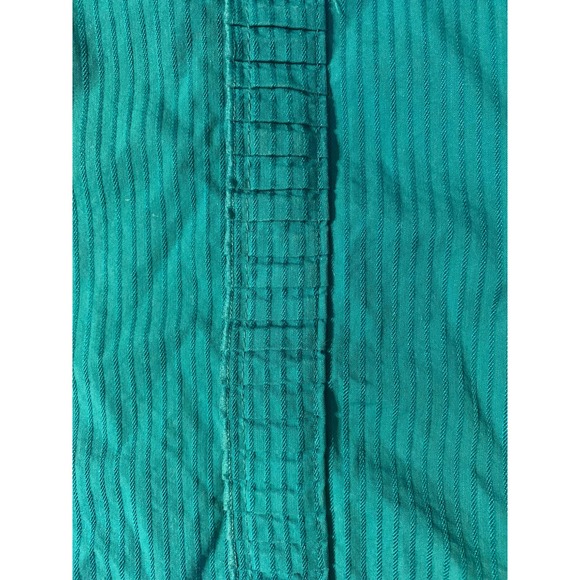 Lane Bryant Teal Striped Button Up Blouse- Size 26 - Picture 3 of 3